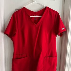 Women’s Momentum by Maven Red Scrub Top